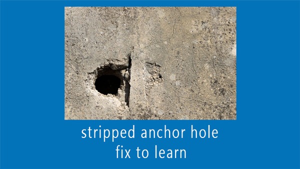 fix a stripped anchor hole with gorilla glue